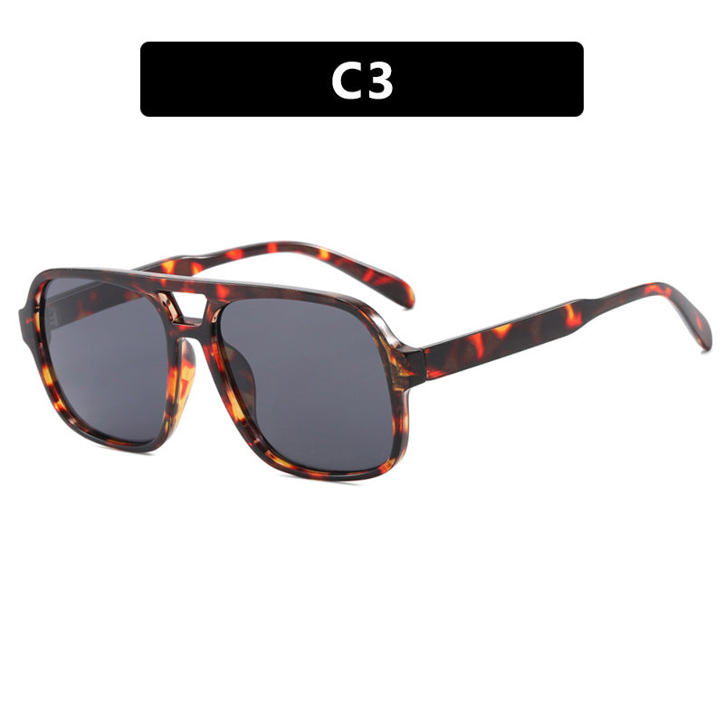Damen moderne quadratische Sonnenbrille mit stylishem transparentem Rahmen Brehn