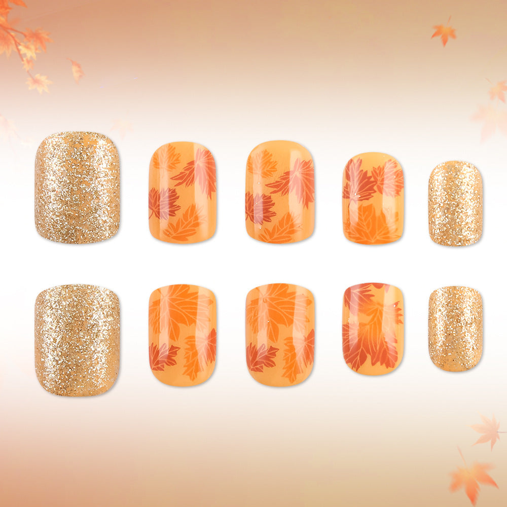 Herbstblatt Press-On Nagelkunst Brehn