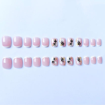 Künstlerisches Nagelkunst-Set mit botanischen Designs