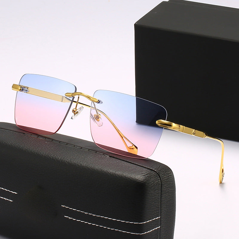 Damen modische quadratische Sonnenbrille mit luxuriösen Metall-Akzenten Brehn