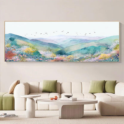 Landschaft mit Bergblick Leinwandkunstwerk