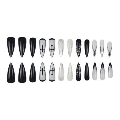 Künstlerische Gothic Stiletto Drucknägel Brehn