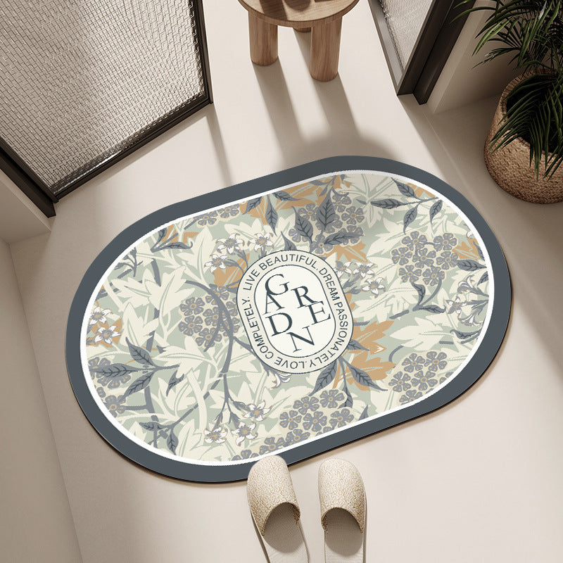 Oval Floral Badematte Brehn