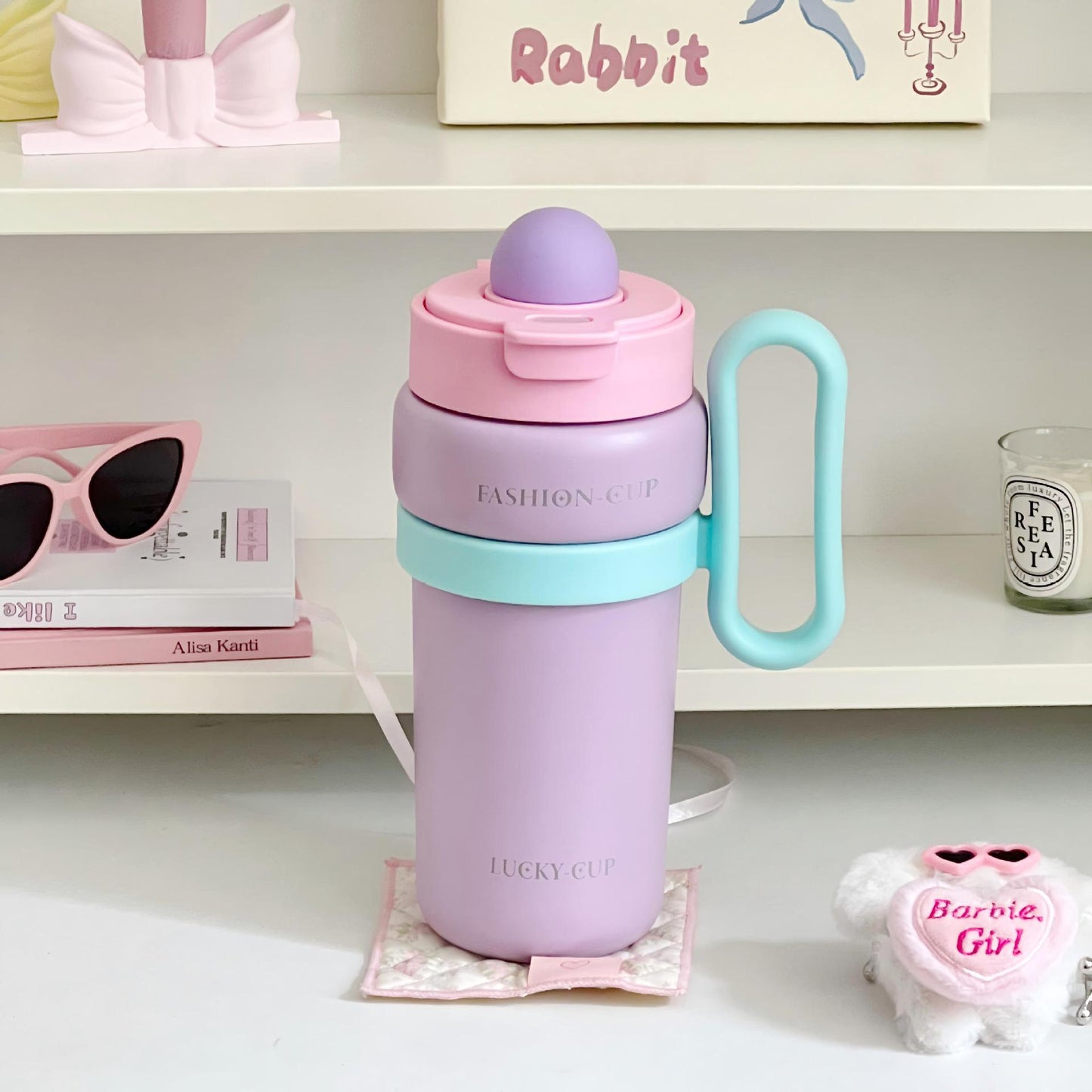 Damen Multifunktionale Isolierflasche mit einzigartigem Deckel Brehn