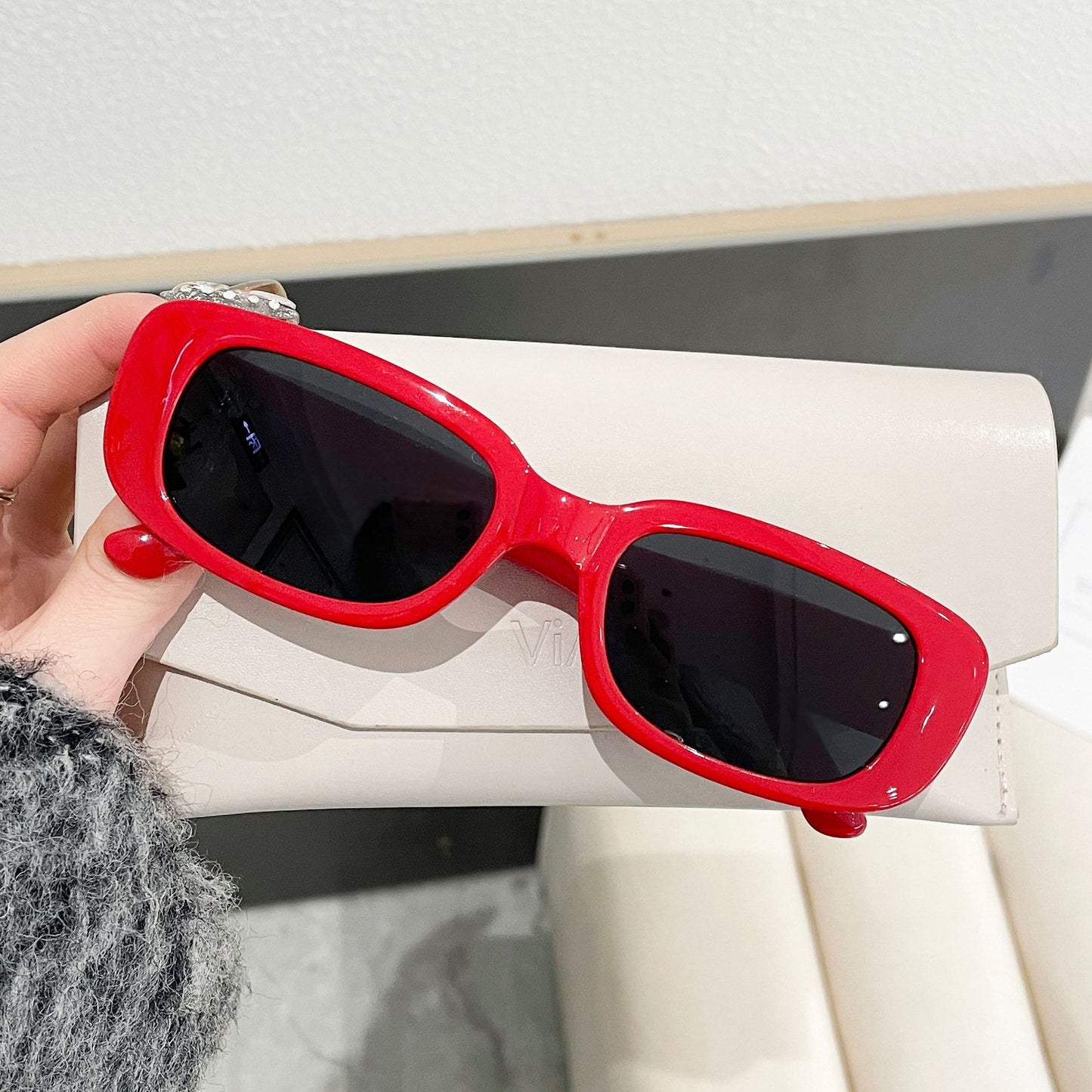 Damen Stylische Rechteck-Sonnenbrille Brehn