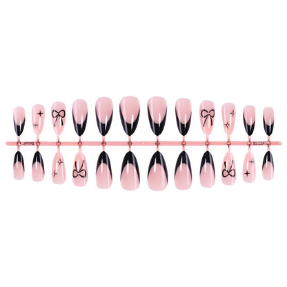 Kunstnagelset mit elegantem Ombre-Design und kreativem Schleifenmotiv Brehn