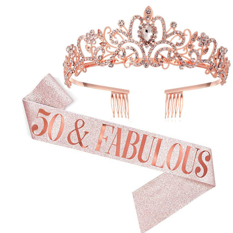 Damen Glamouröse Jubiläumskrone mit elegantem Banner Brehn