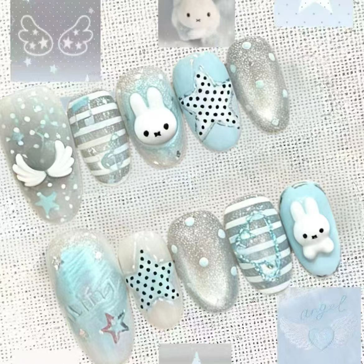 Verspieltes Hasen-Nagelkunst-Set Brehn