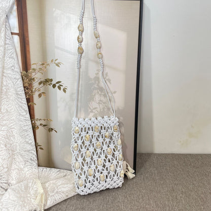 Handgeknüpfte Umhängetasche mit Muscheln Brehn