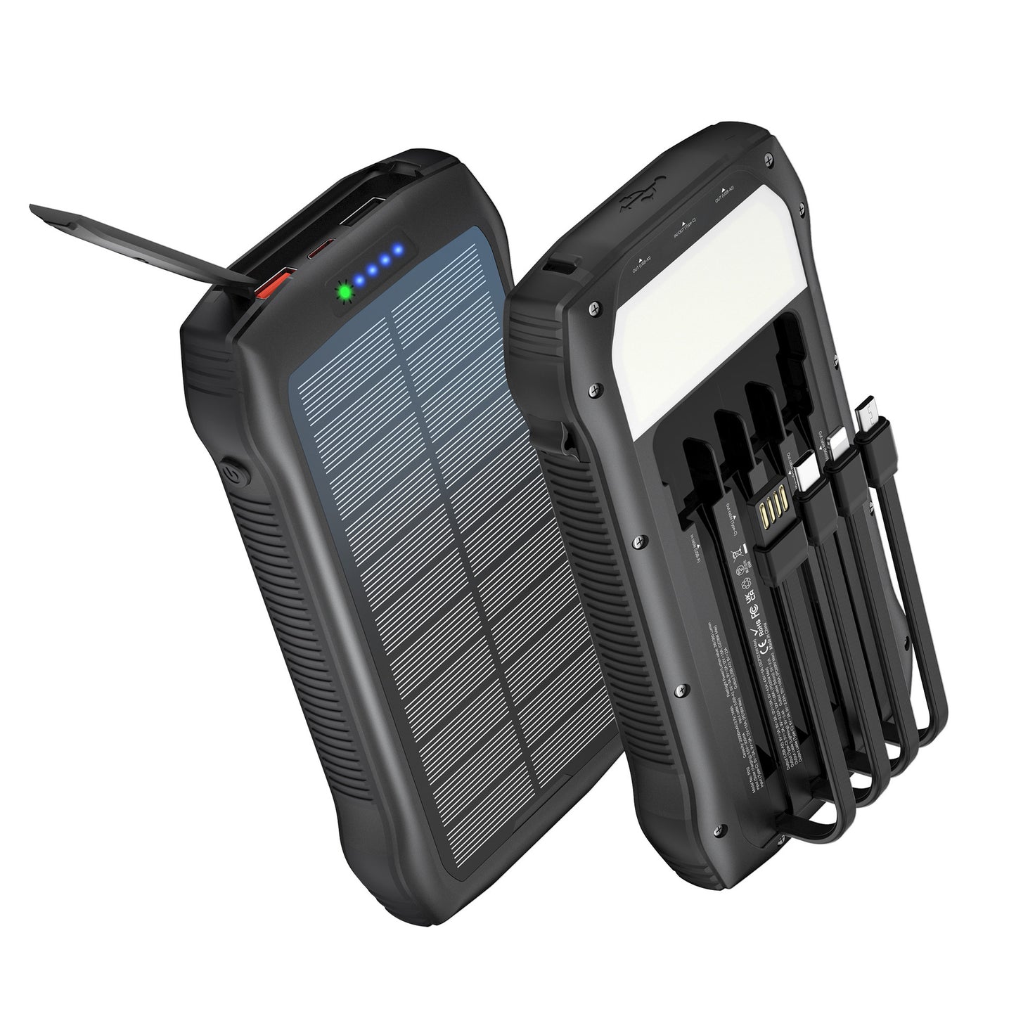 Solar-Powerbank mit Multifunktionalität und Schnellladefunktion Brehn