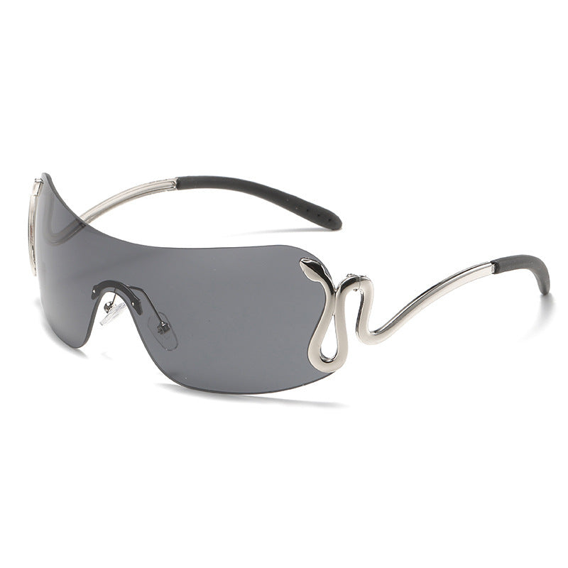 Damen modische Oversized-Sonnenbrille mit innovativem Metallrahmen und einzigartigem Design Brehn