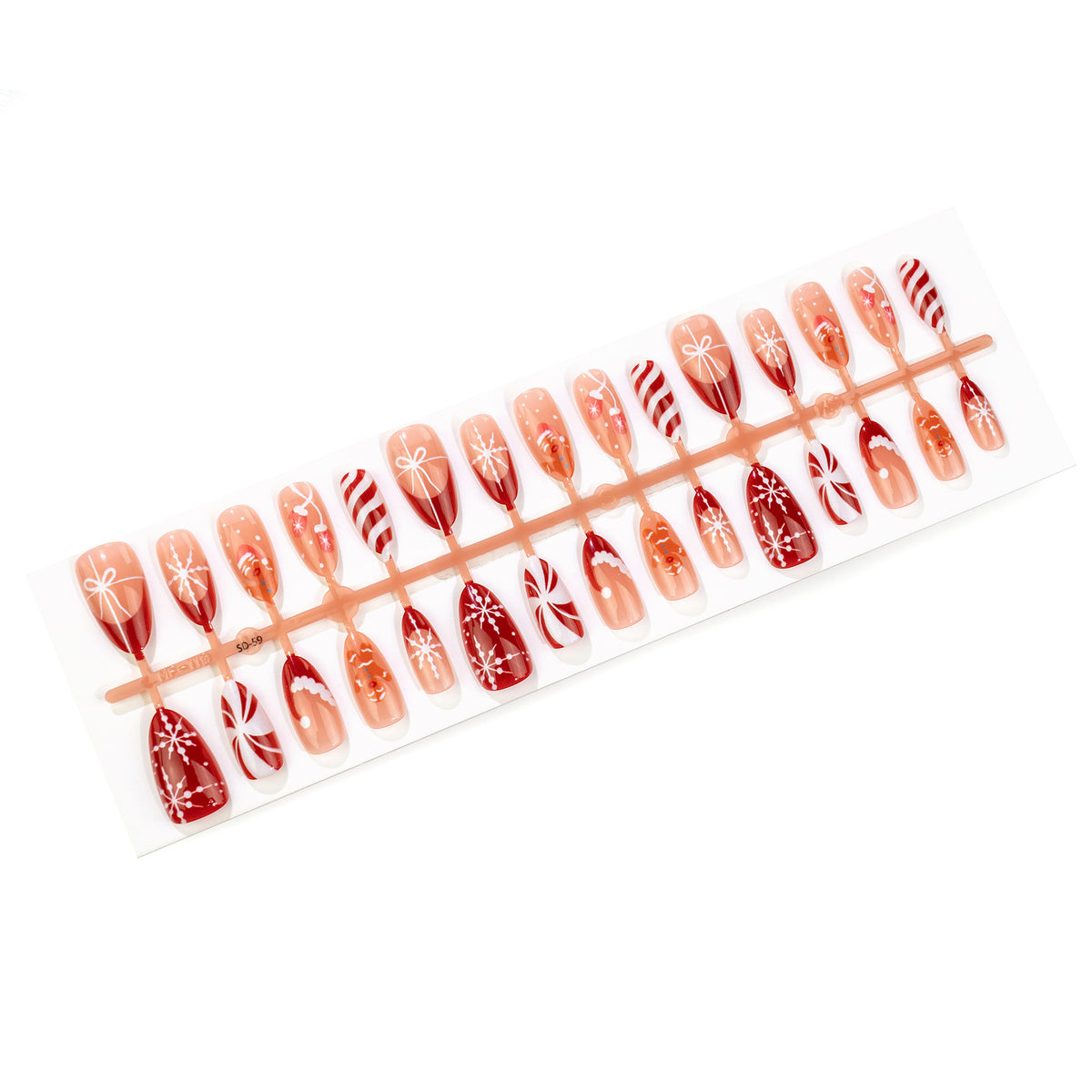 Festliche Lebkuchen- und Feiertags-Press-On-Nagelkunst-Set Brehn