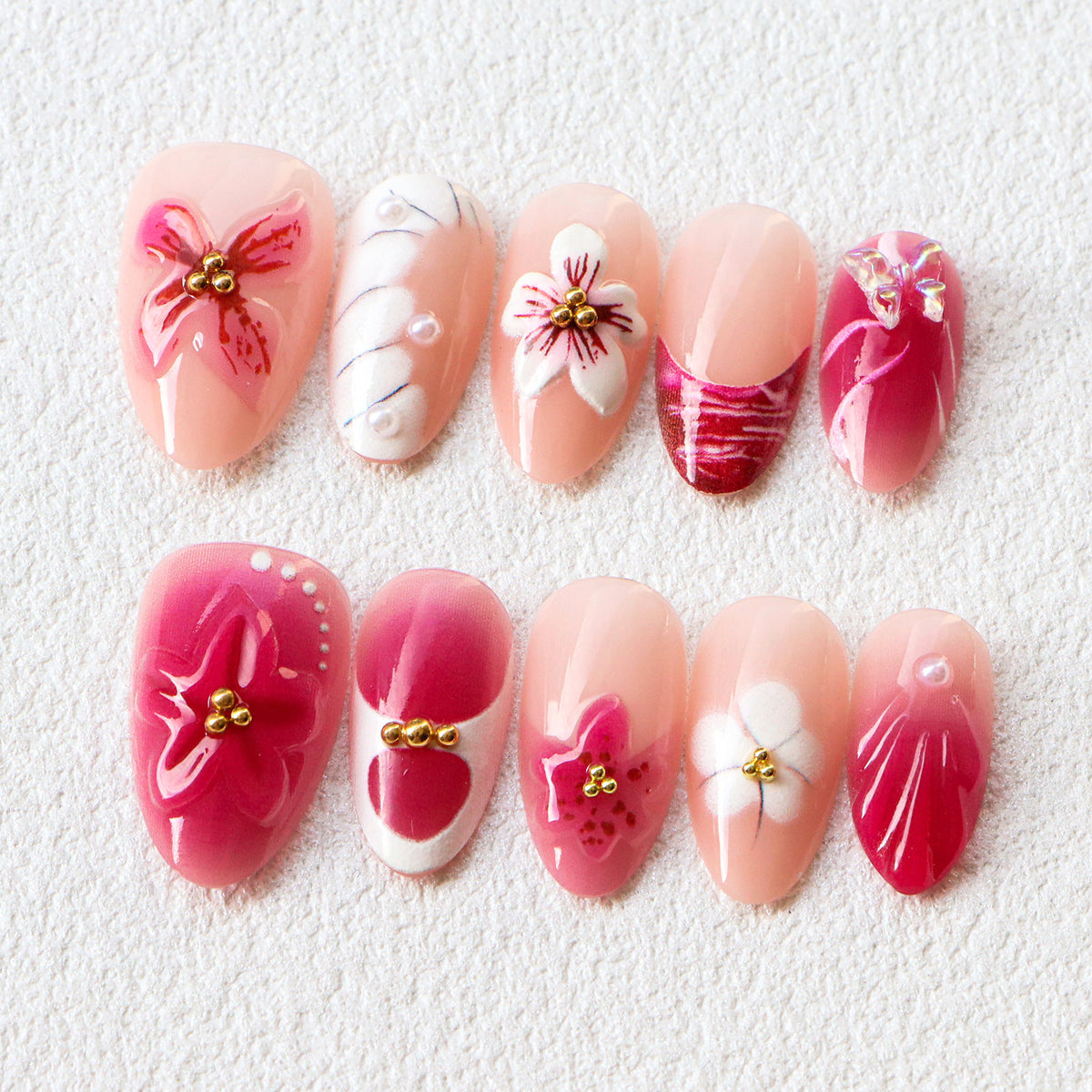 Blumenmuster Druck Auf Nail Art Kit