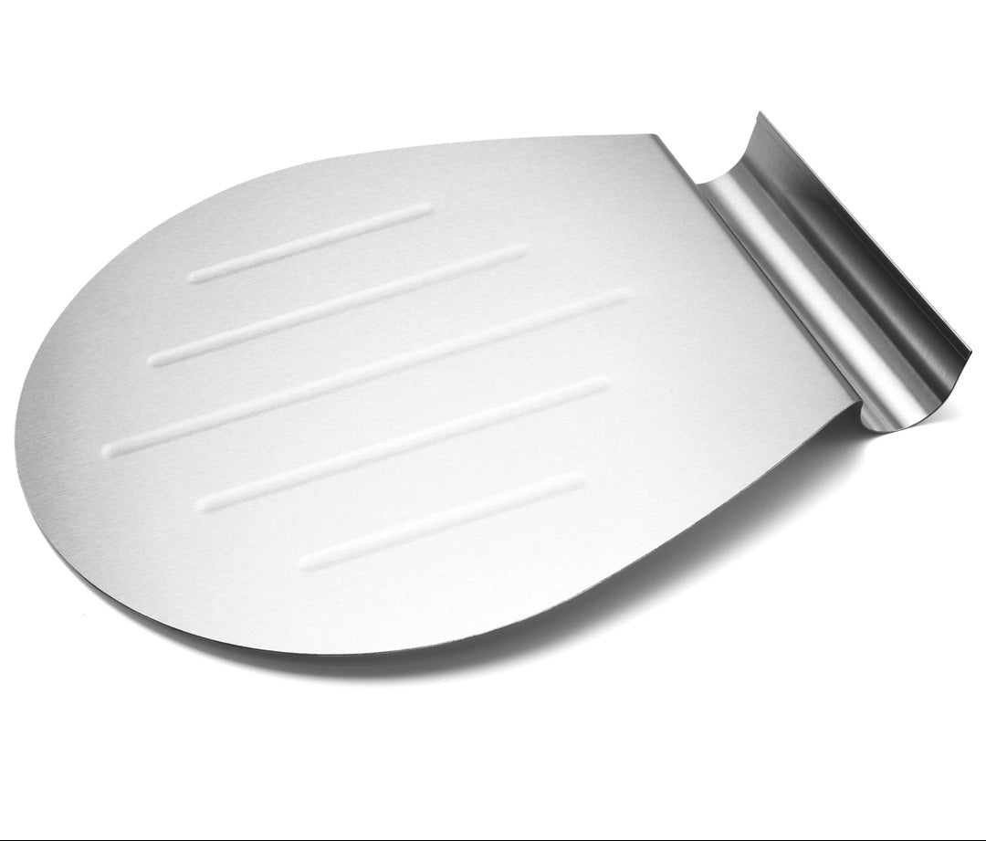 Professionelle Pizzaschaufel Aus Edelstahl mit Flacher Kante und Ergonomischem Rollgriff Brehn