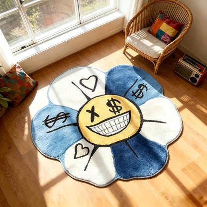 Dekorativer Emoji-Blumenförmiger Teppich