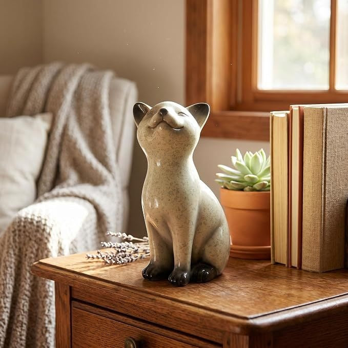 Resinstatue einer Katze Brehn