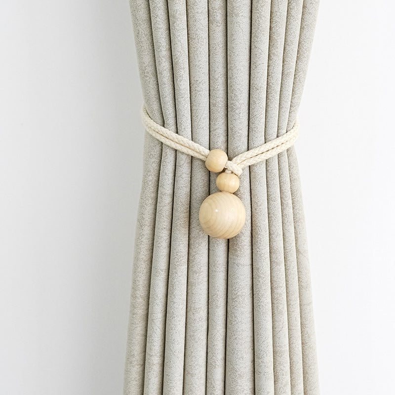 Eleganter Vorhanghalter mit Holzperlen Brehn