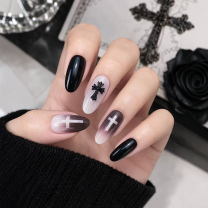 Gothic Cross-Themed Press-On Nails Brehn