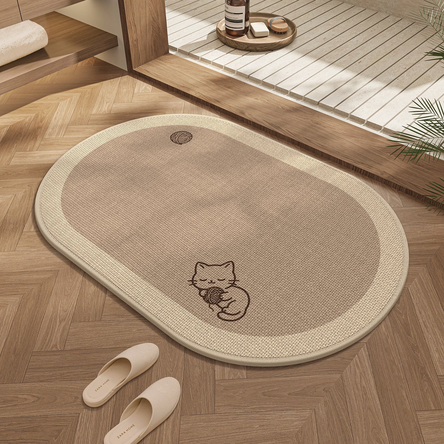 Süßes Katzen-Design Badezimmermatte Brehn