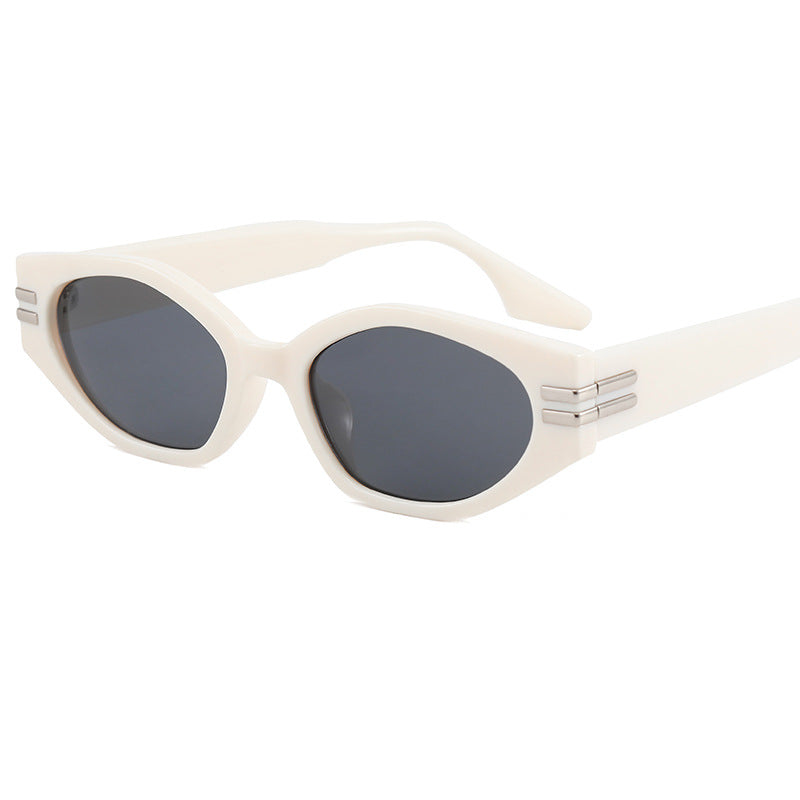 Damen auffällige Vintage-Sonnenbrille mit asymmetrischem Rahmen Brehn