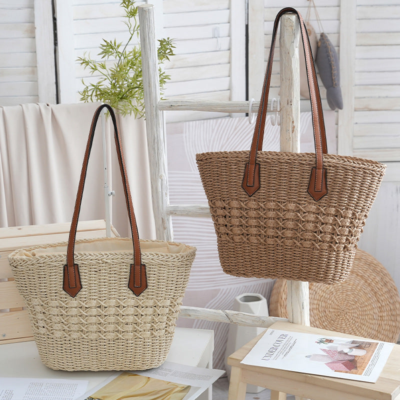 Handgefertigte Einkaufs- und Strandtasche Aus Naturmaterialien Brehn