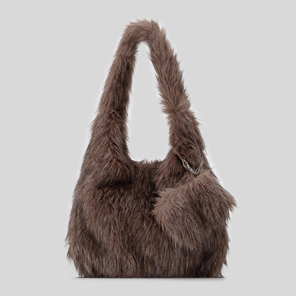 Plüsch Kunstfell Schultertasche