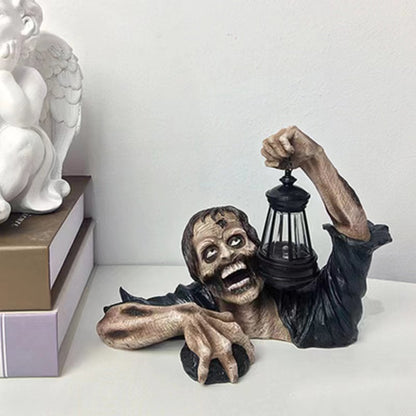 Realistische kriechende Zombie-Wanddekoration mit LED-Laterne und 3D-Relief