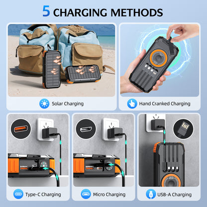 Tragbare Solar Powerbank mit Multifunktionalem Ladekabel Brehn