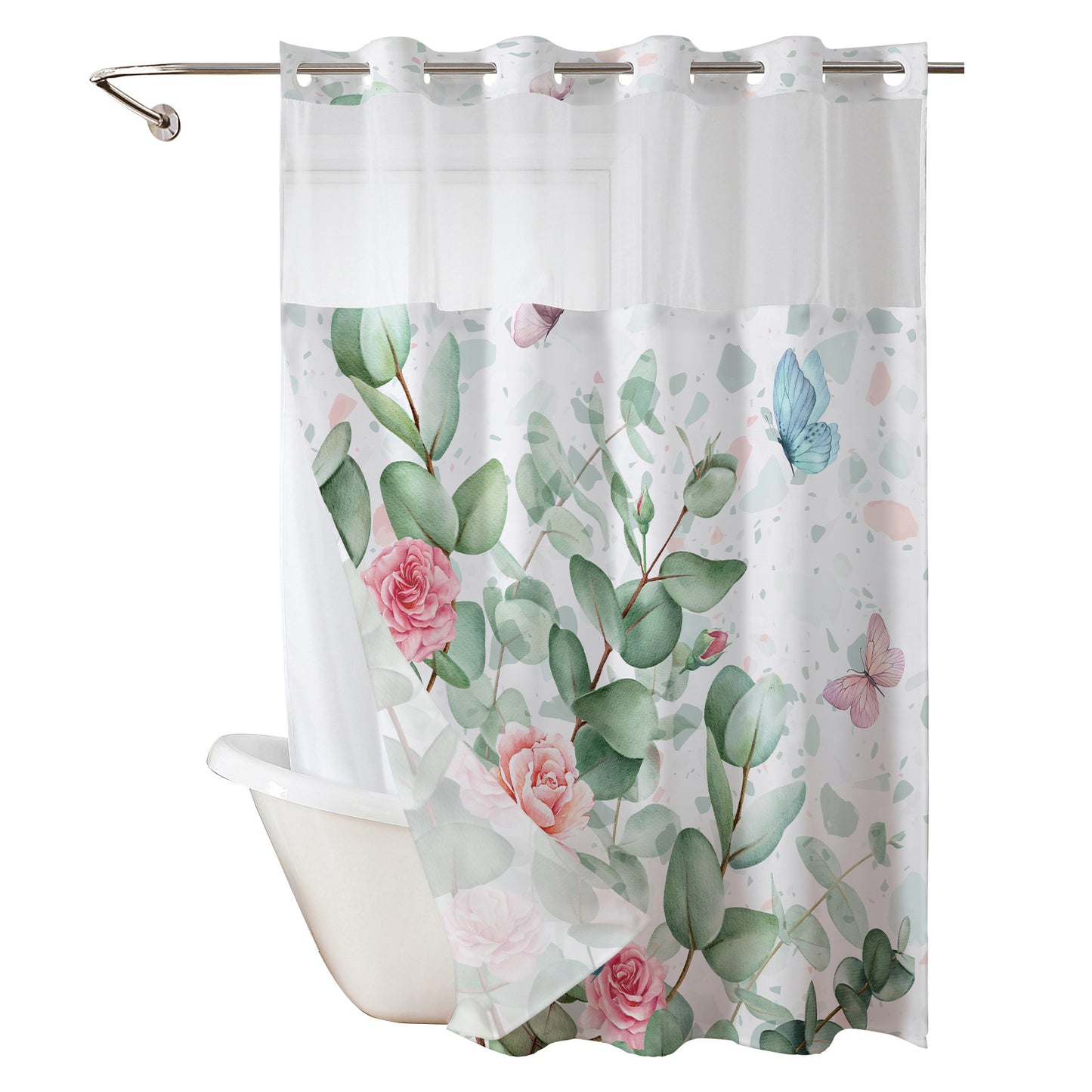 Botanische Blumen Kunst Duschvorhang Brehn
