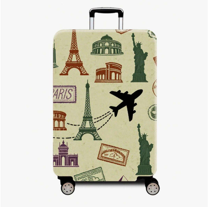 Unisex nan robuster Hartschalen-Trolley mit nostalgischem Eisenbahn-Collage-Print, rundum drehbaren Leichtlaufrollen und versenkbarem Teleskopgriff Brehn