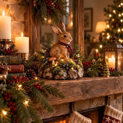 Dekorative Hase mit Weihnachtsmotiv Brehn