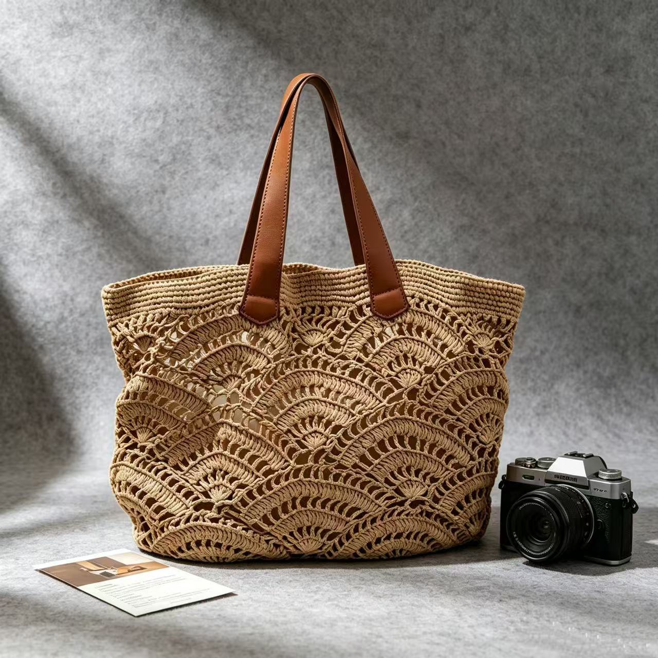 Handgefertigte Netz-Korb-Tasche Brehn