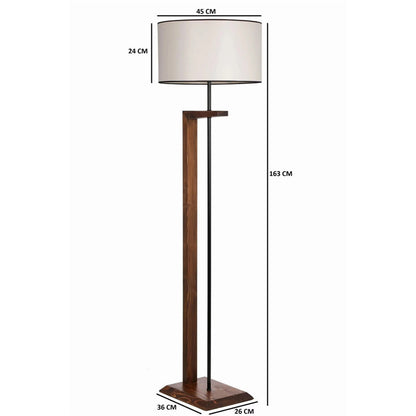 Stehlampe mit modernem Holz- und Metalldesign