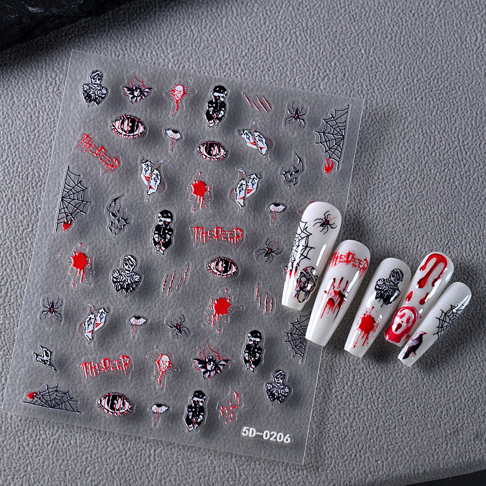 Horror-inspirierte Nagelkunst Aufkleber