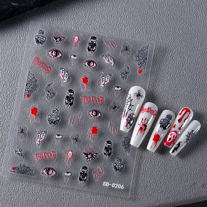 Horror-inspirierte Nagelkunst Aufkleber