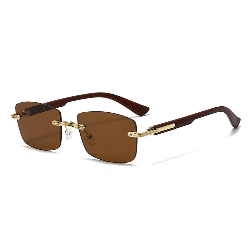 Damen modische quadratische Sonnenbrille mit eleganten Holzakzenten Brehn