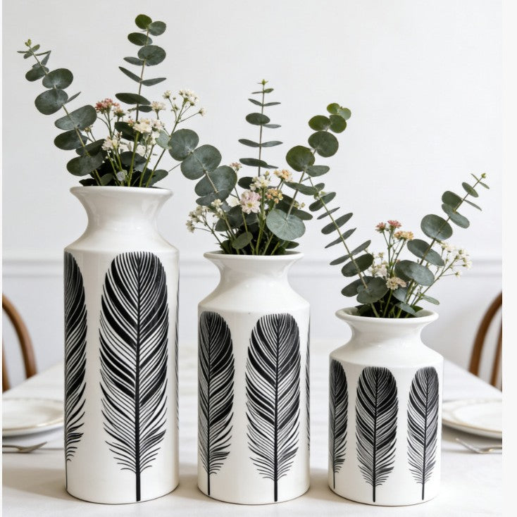 Dekorative Feder Druck Vase Brehn