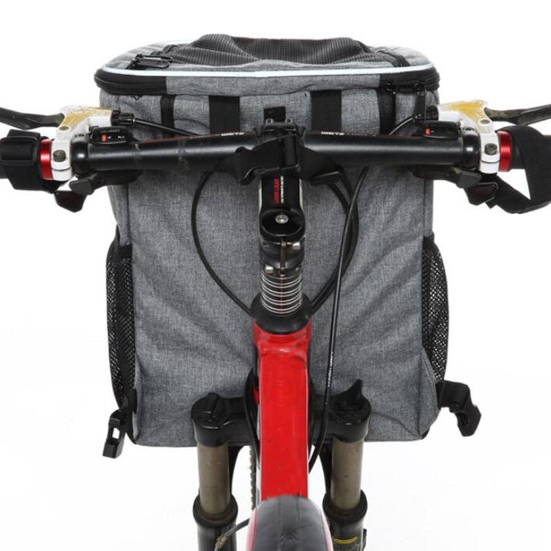 Vorn montierte Haustiertrage Tasche für das Fahrrad mit sicherer Leine atmungsaktives Mesh gepolsterter Boden reflektierender Rand Brehn