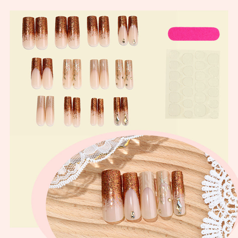 Glamouröse Glitter-Gradient-Press-On-Nägel Brehn