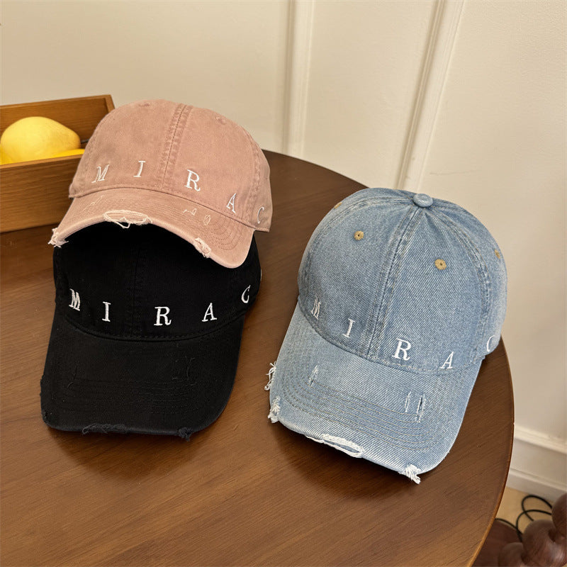 Damen Destroyed Denim Baseball Cap Brehn