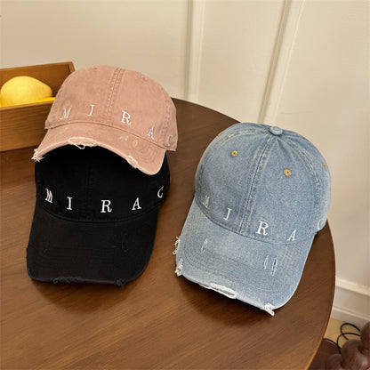Damen Destroyed Denim Baseball Cap Brehn