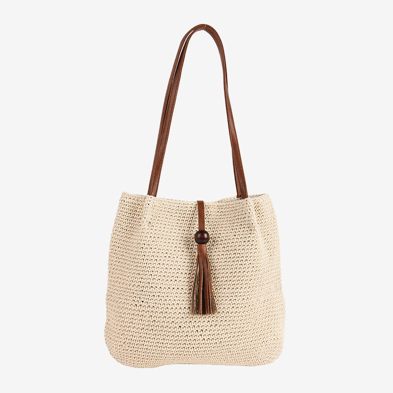 Damen Handgefertigte Shopper Tasche mit dekorativem Quastendetail Brehn