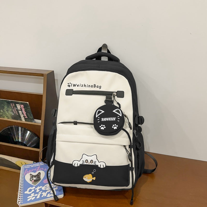 Verspielter Katzen-Design Schultasche
