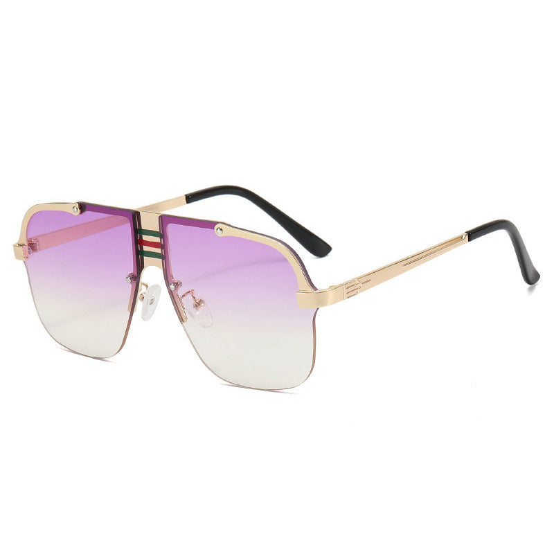 Damen Oversized Sonnenbrille mit einzigartigem, gradienten Gläsern und markantem Metallrahmen Brehn
