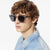Damen Designer-Sonnenbrille mit quadratischem Rahmen und braunen Gläsern Brehn