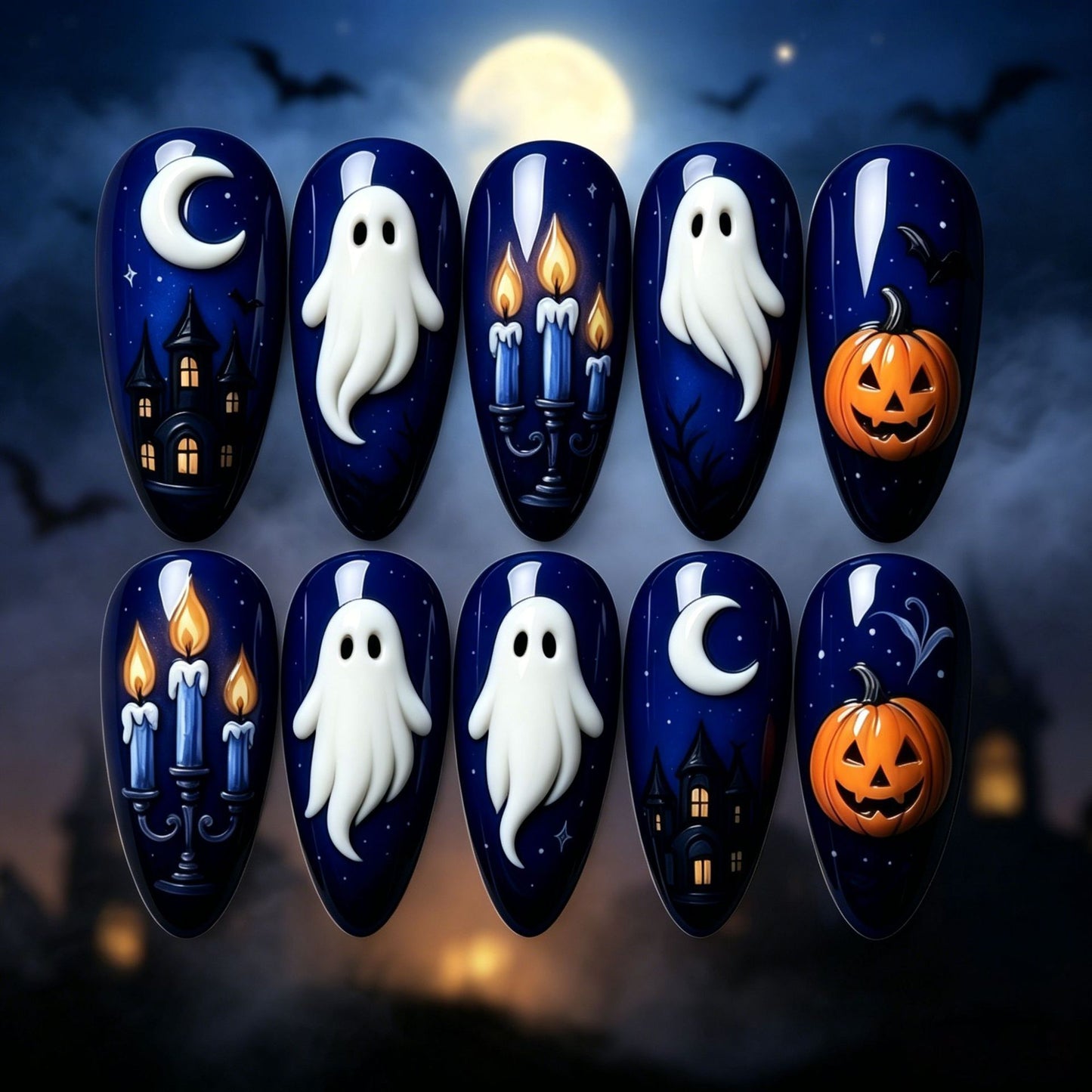Kunstnägel Im Kreativen Halloween-Motiv Brehn
