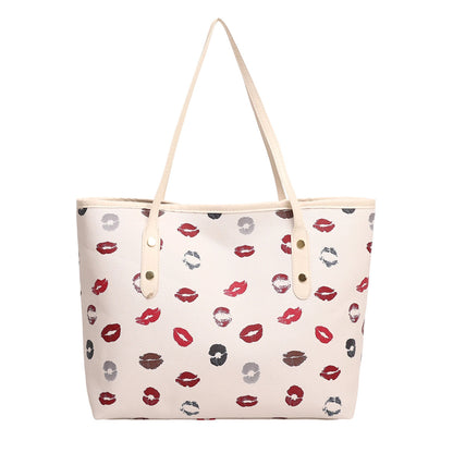 Lip Print Mode Tragetasche