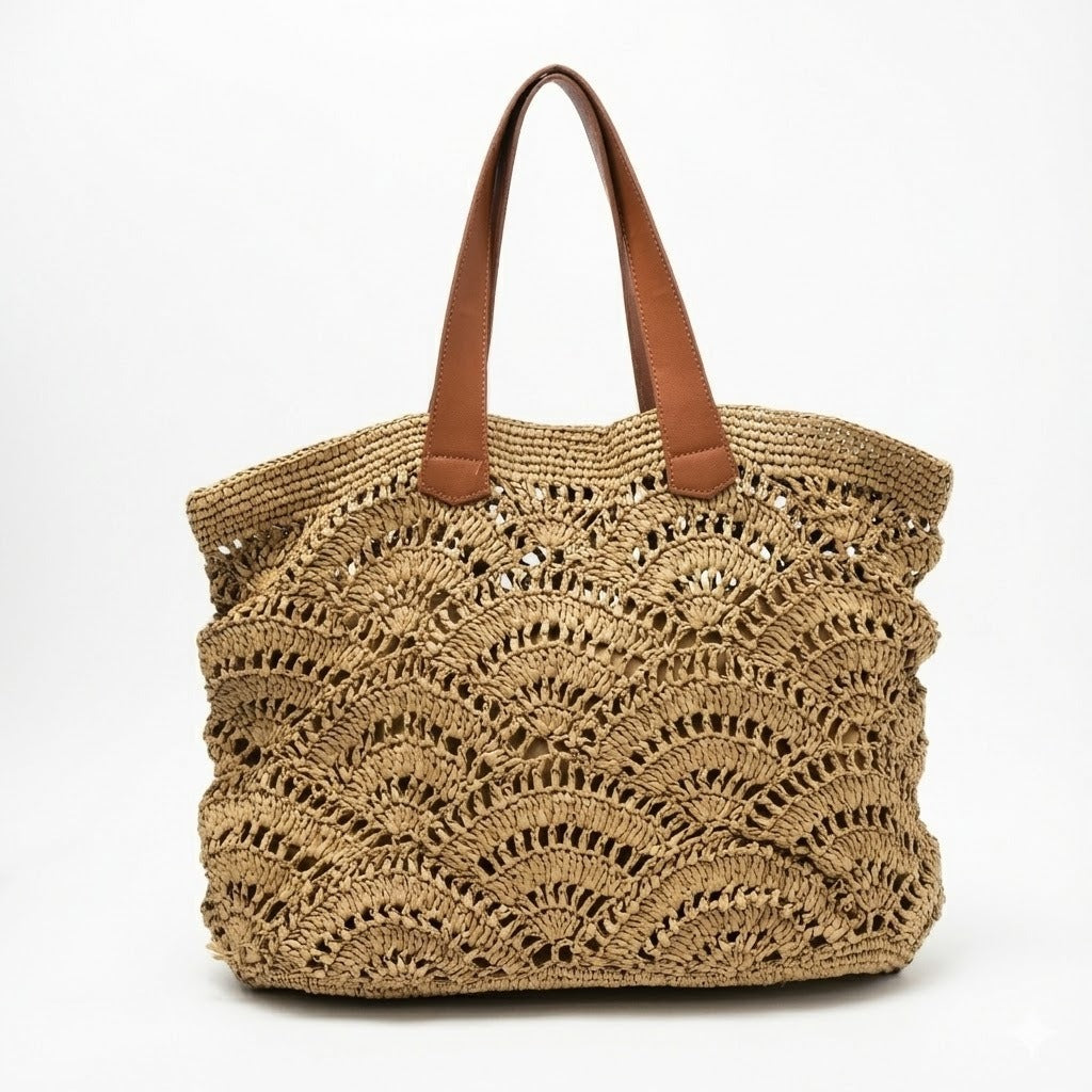 Handgeknüpfte Strandtasche mit Elegantem Wellendesign Brehn