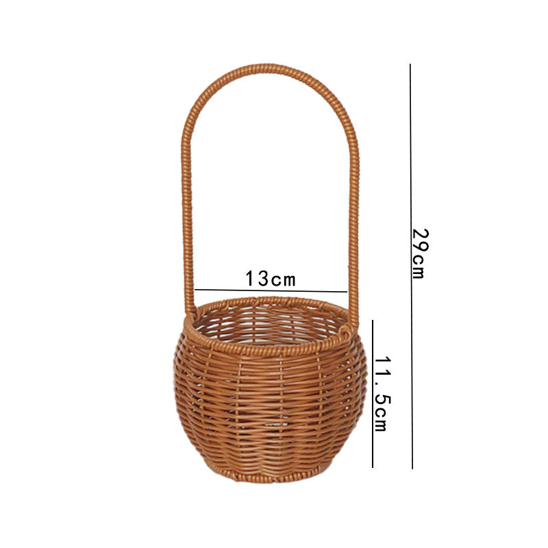 Handgefertigter Rattan Aufbewahrungskorb mit Griff Brehn