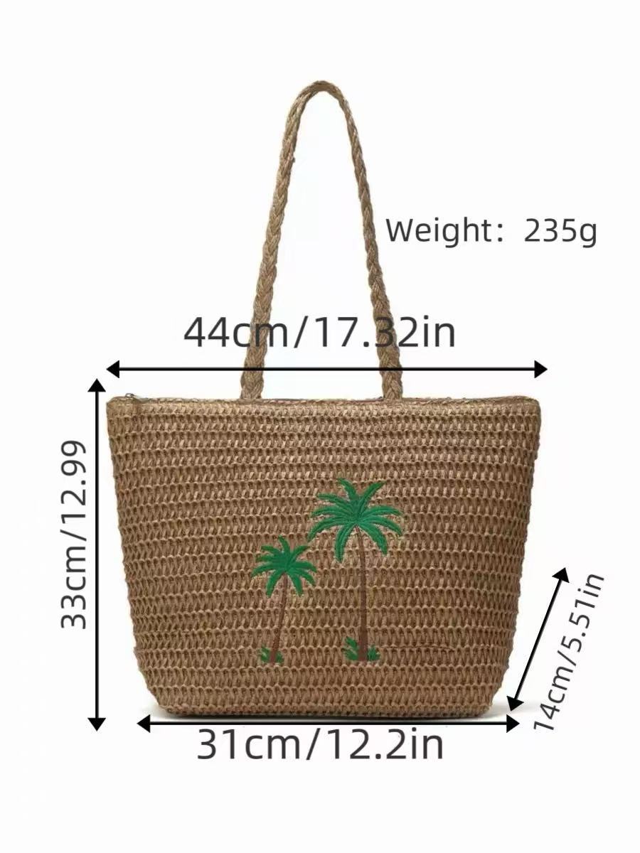 Strandtasche mit Handgefertigtem Palmenmuster Brehn